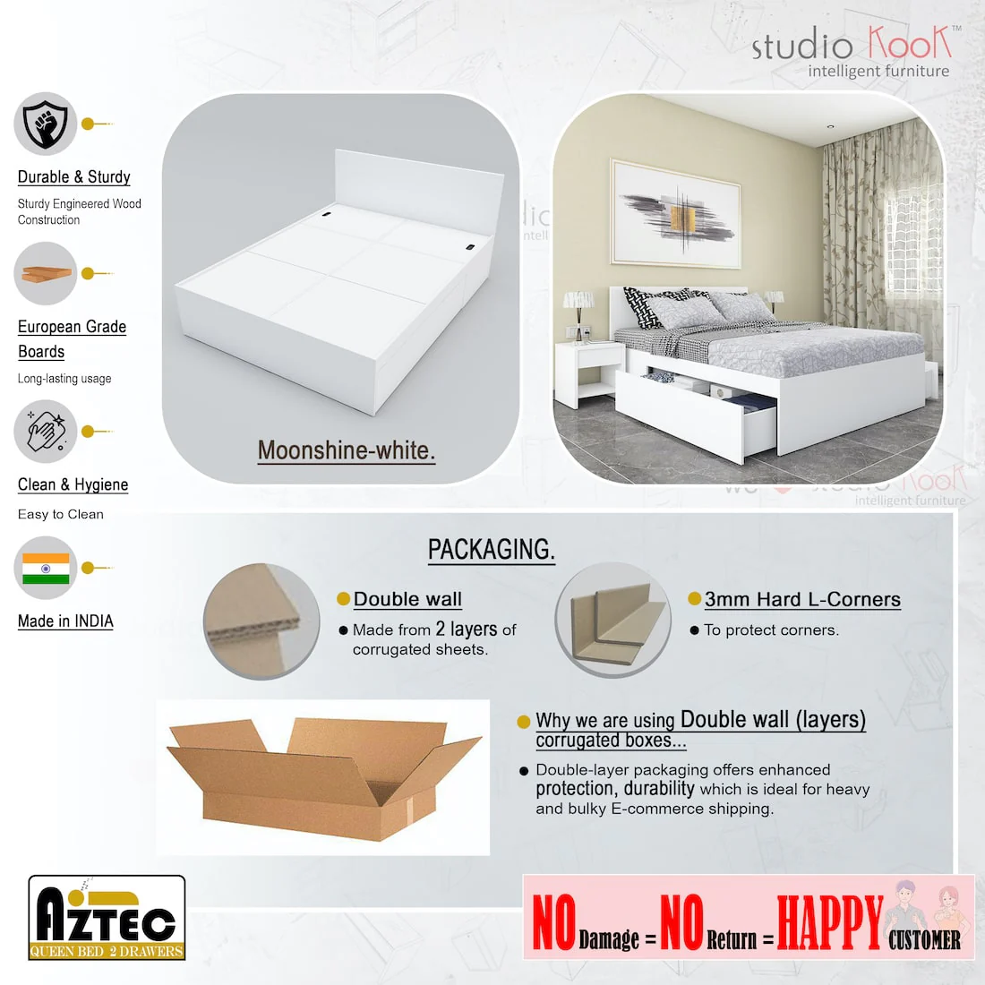 Aztec Queen Bed with 2 Drawers - Image 10