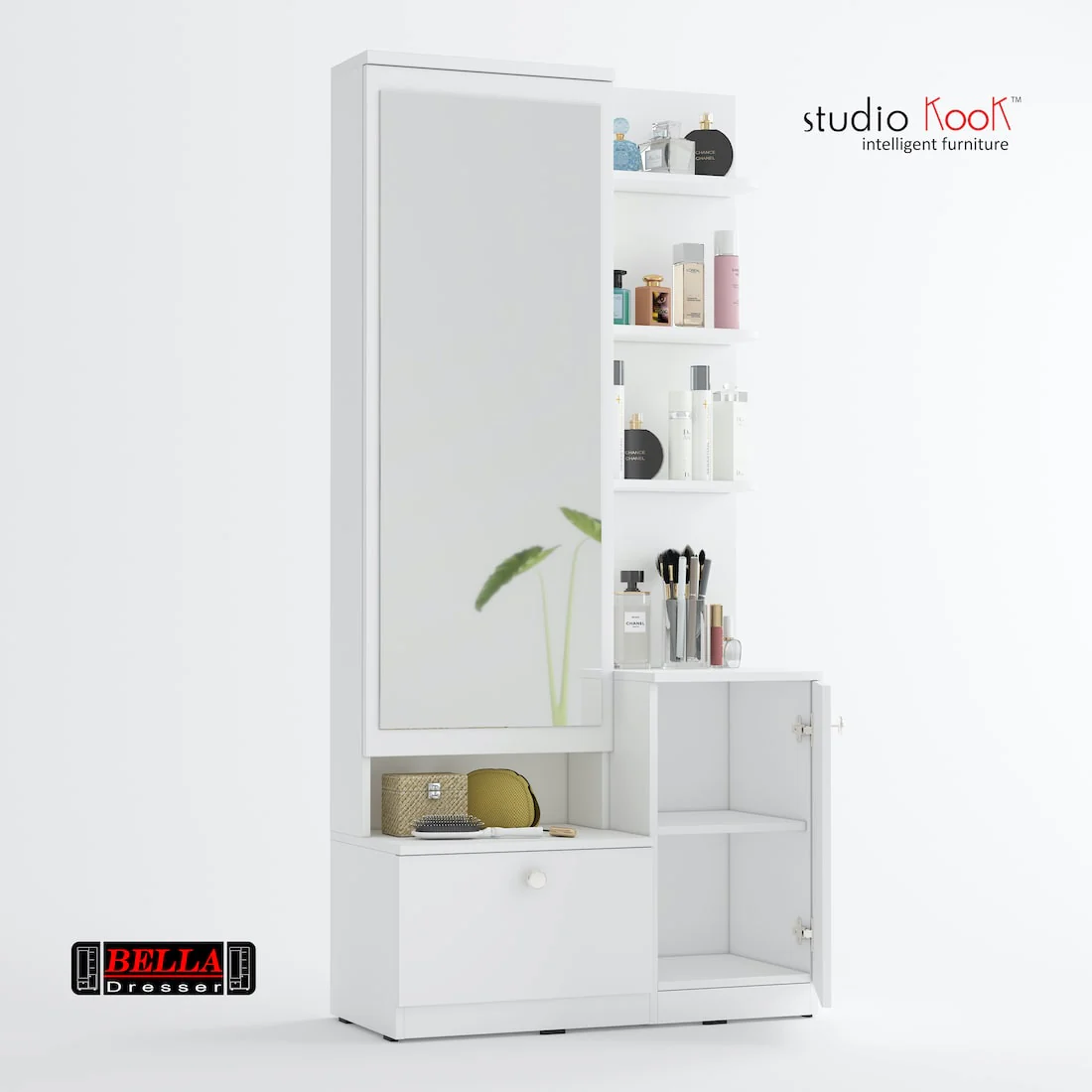 Bella Dresser Unit / Dressing Table with Mirror - Image 15