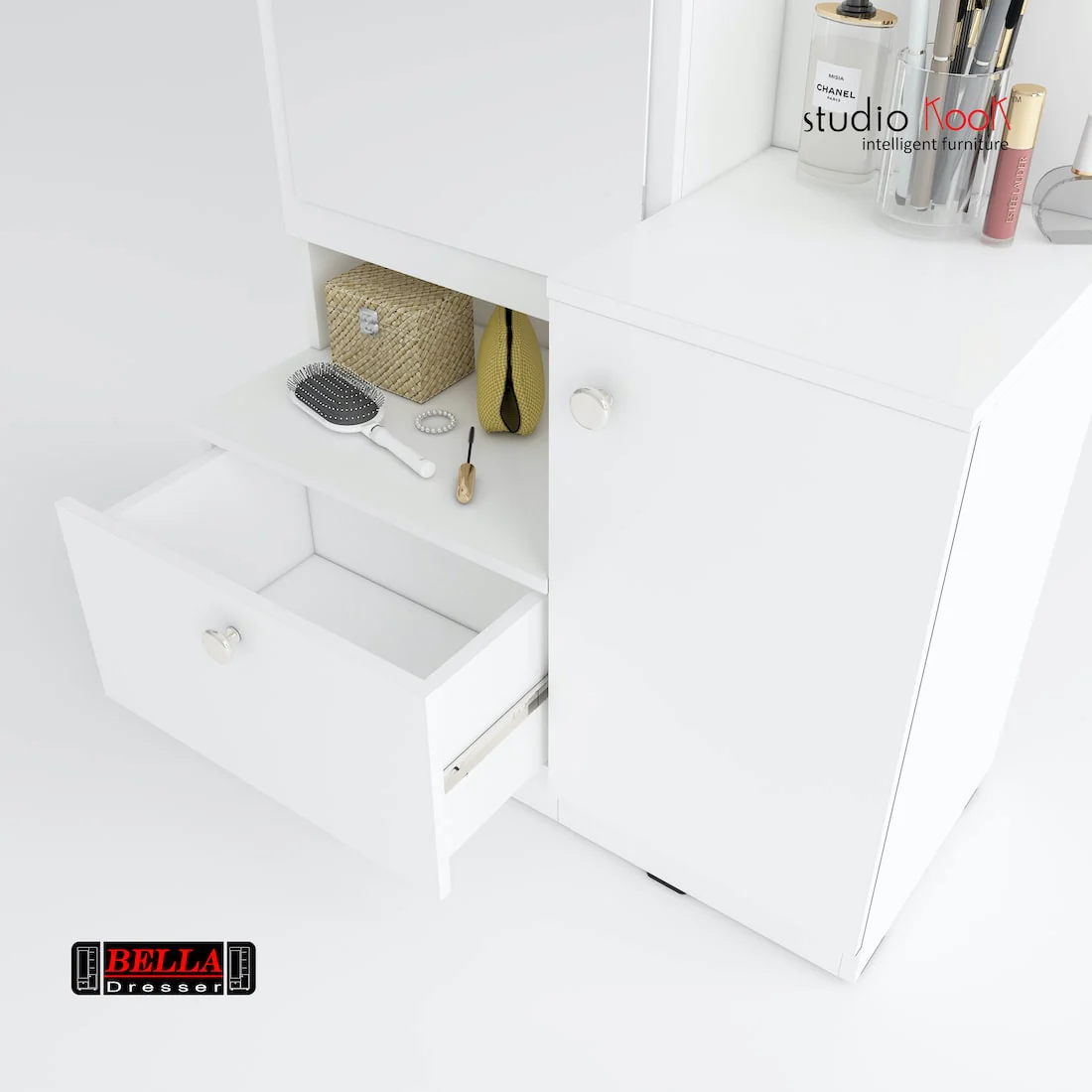 Bella Dresser Unit / Dressing Table with Mirror - Image 16