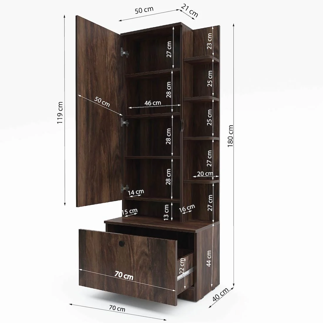 Bonita Dresser Unit / Dressing Table with Mirror - Image 12