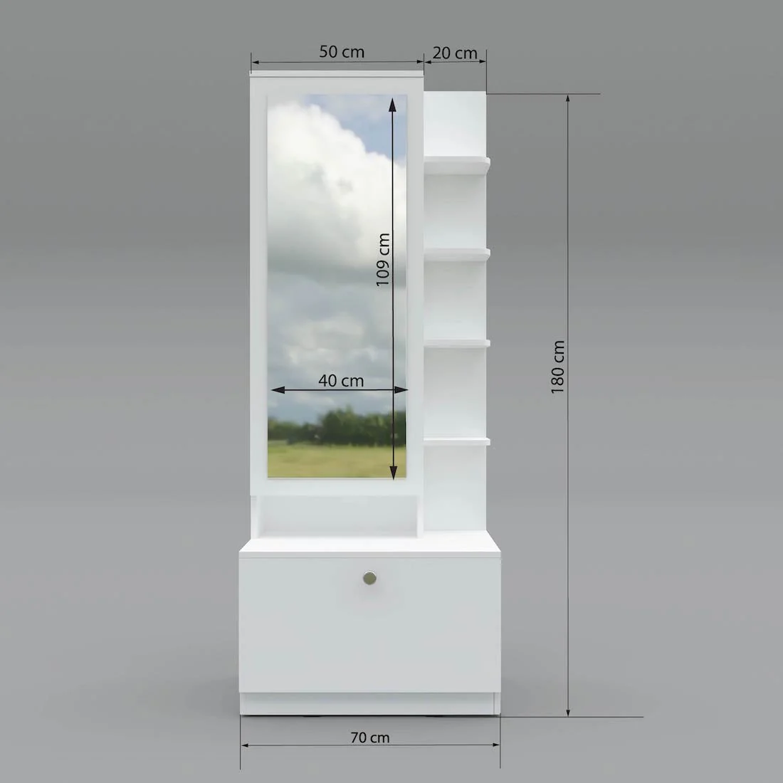 Bonita Dresser Unit / Dressing Table with Mirror - Image 6