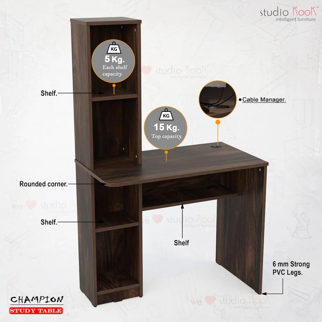 Champion Study Table - Image 19