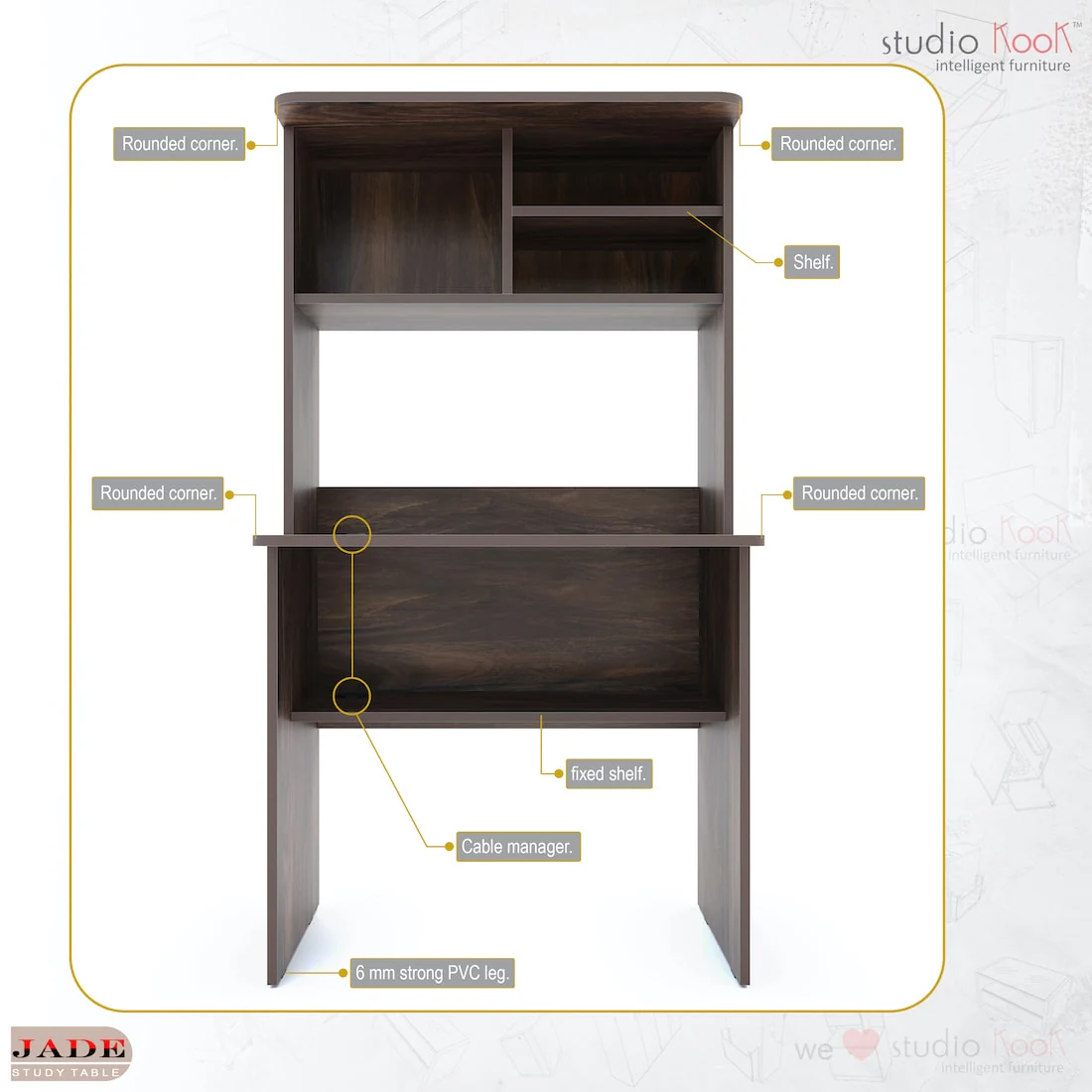 Jade Study Table | Computer Table - Image 10
