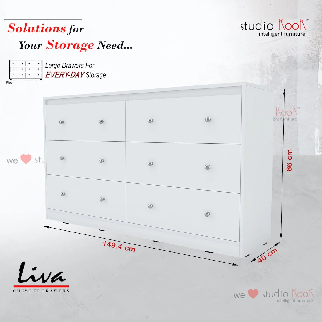Liva Chest of Drawers - Image 4