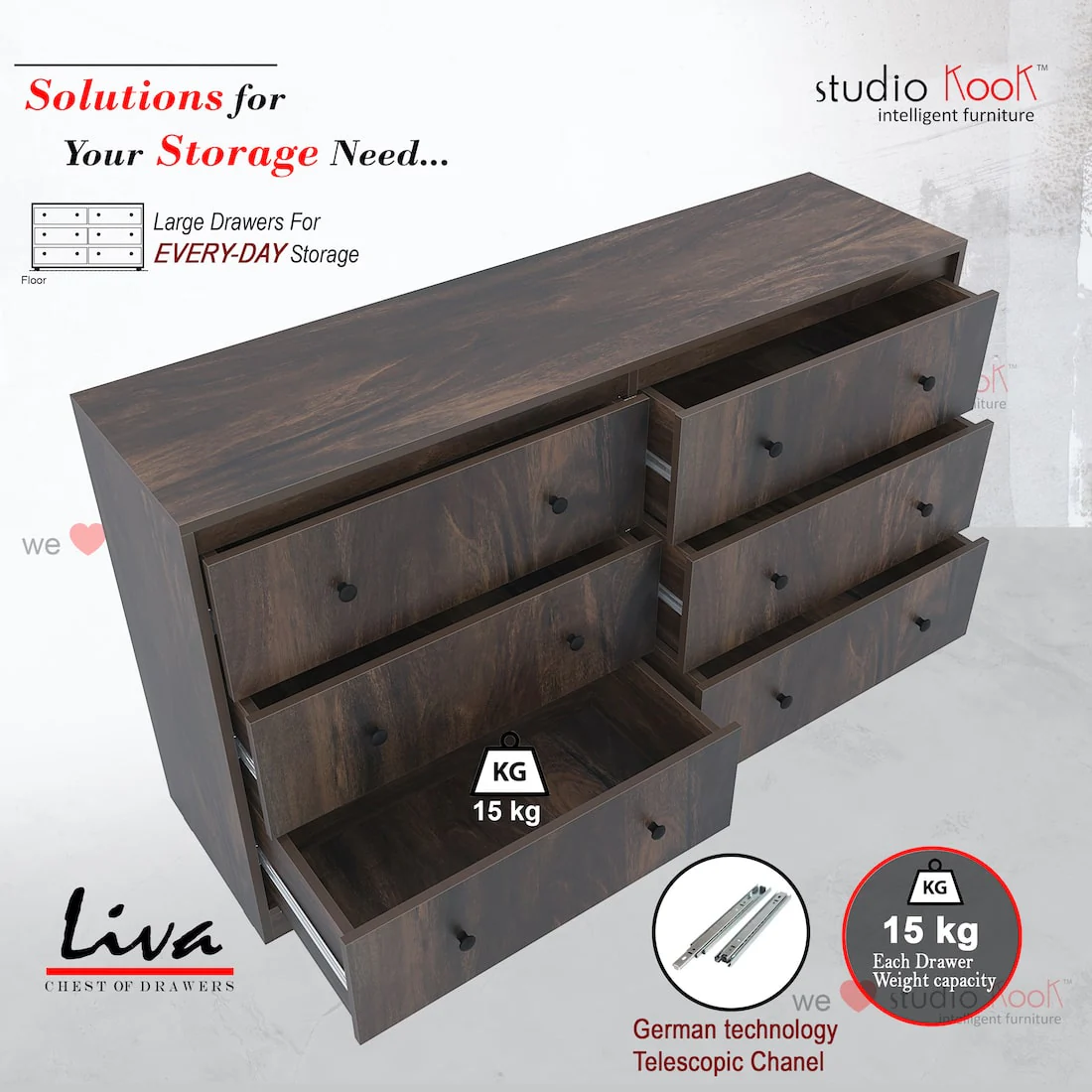 Liva Chest of Drawers - Image 9