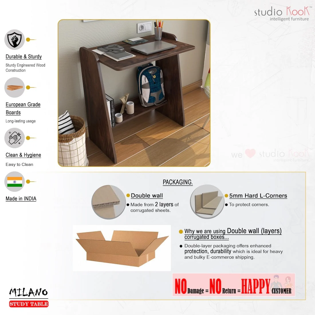 Milano Study Table (DIY ASSEMBLY) - Image 10