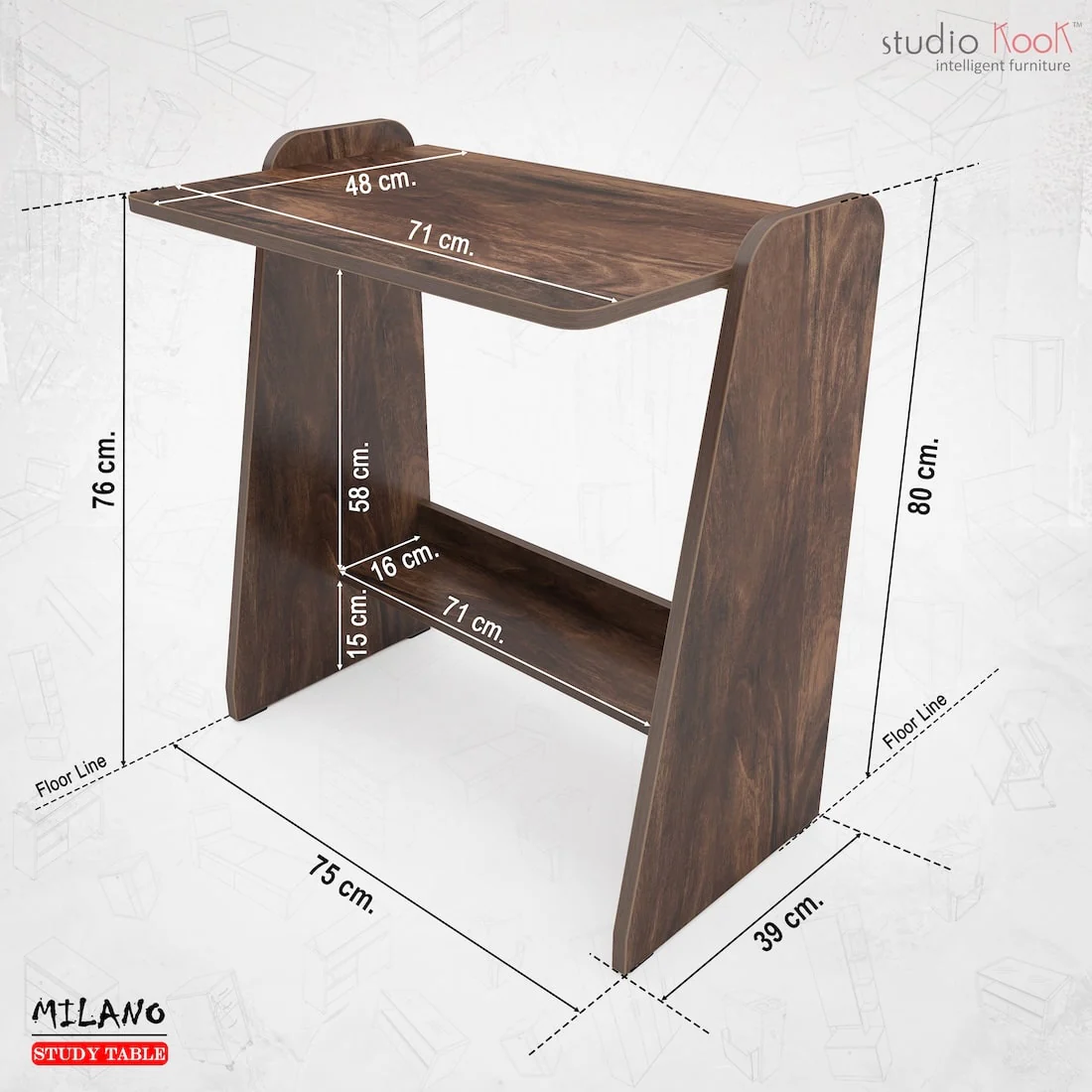 Milano Study Table (DIY ASSEMBLY) - Image 7