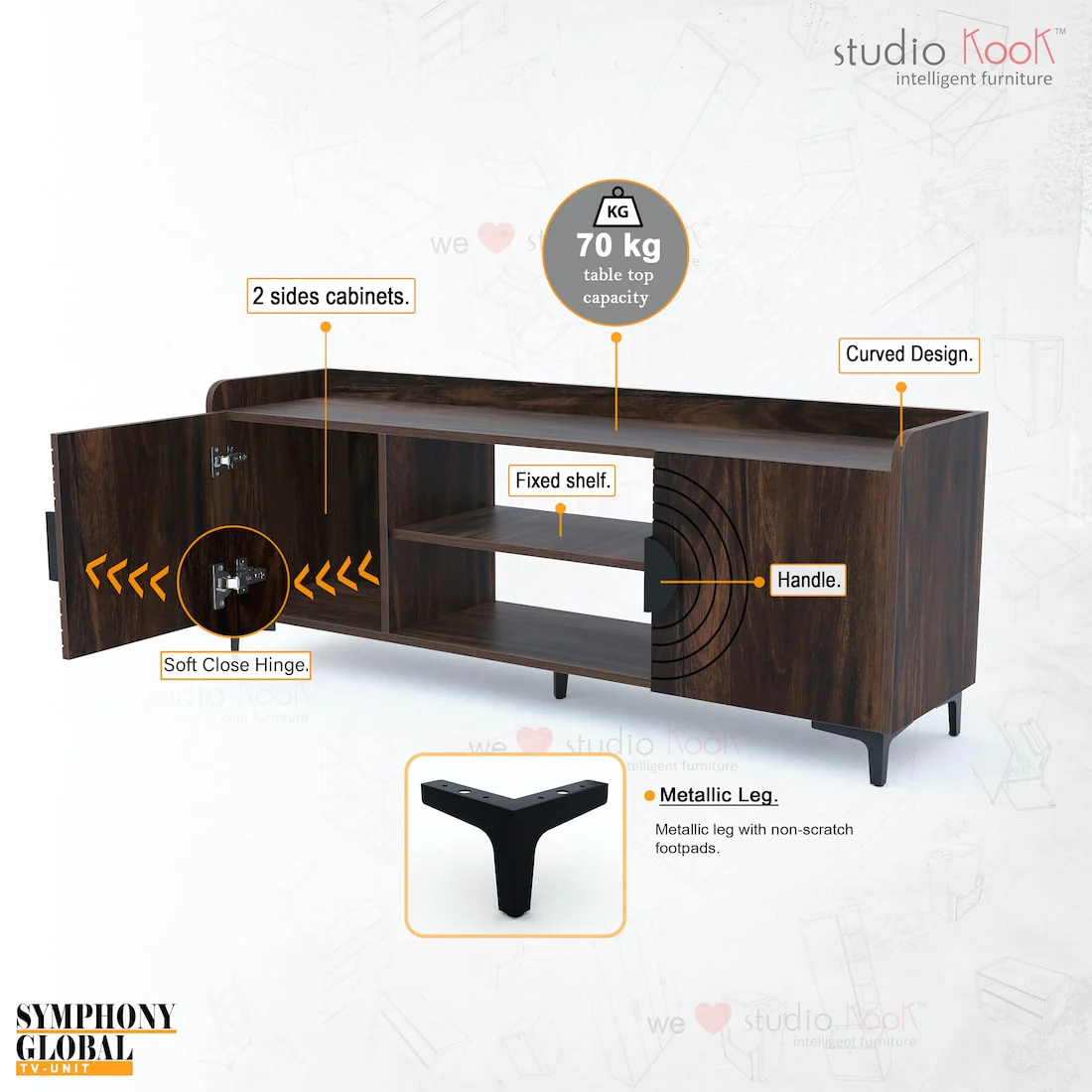 Symphony Global TV Unit with Handle - Image 12