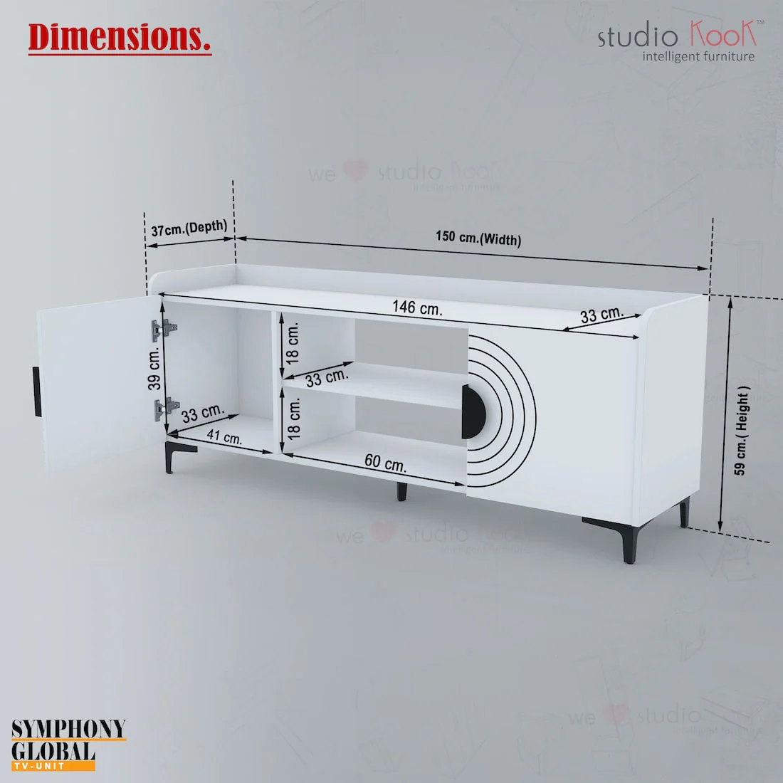 Symphony Global TV Unit with Handle - Image 3