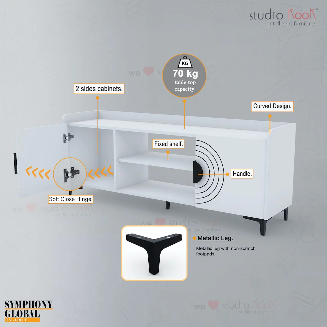 Symphony Global TV Unit with Handle - Image 4