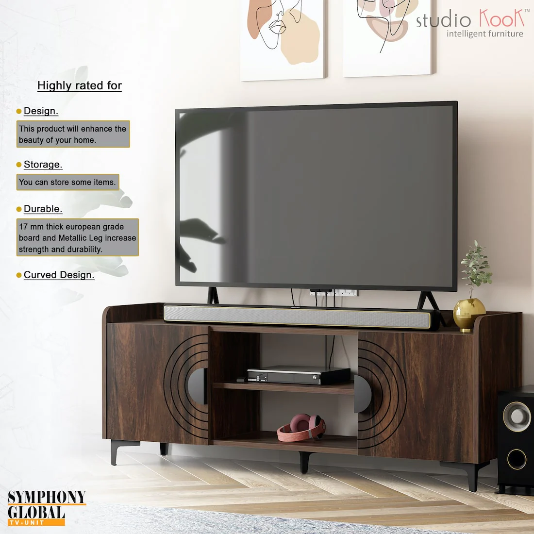 Symphony Global TV Unit with Handle - Image 9