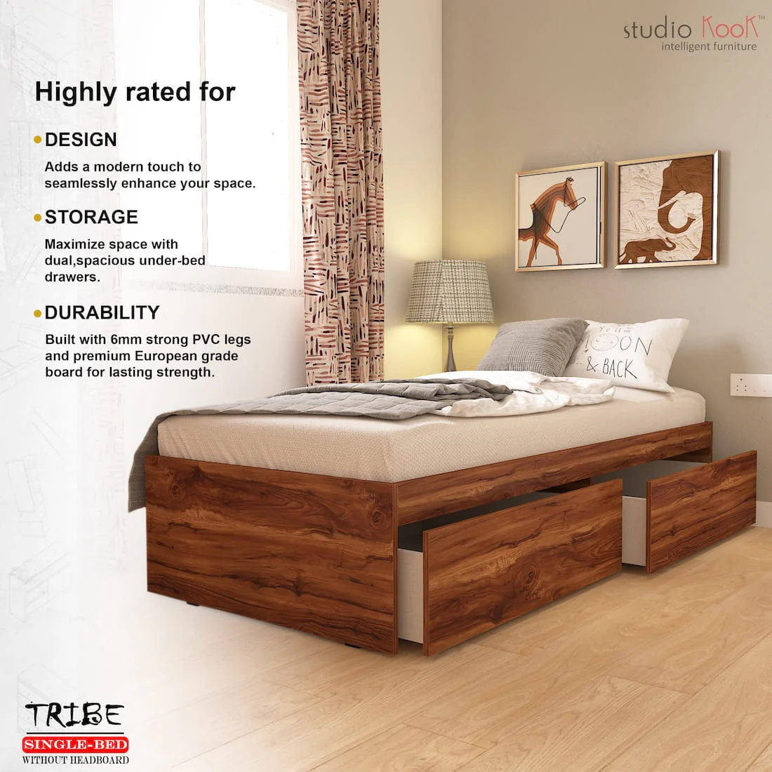 Tribe Single Bed (Without Headboard) - Image 16