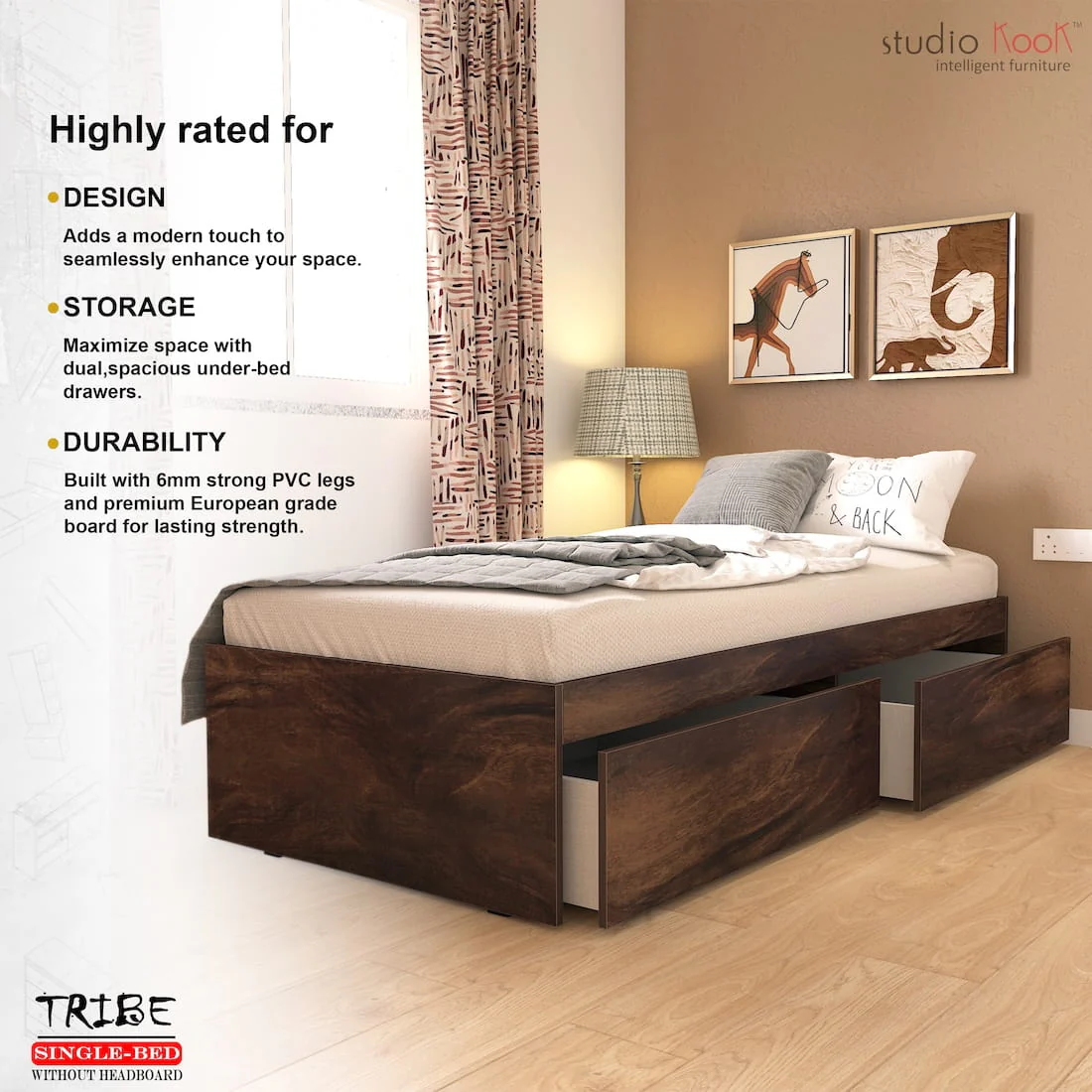 Tribe Single Bed (Without Headboard) - Image 2