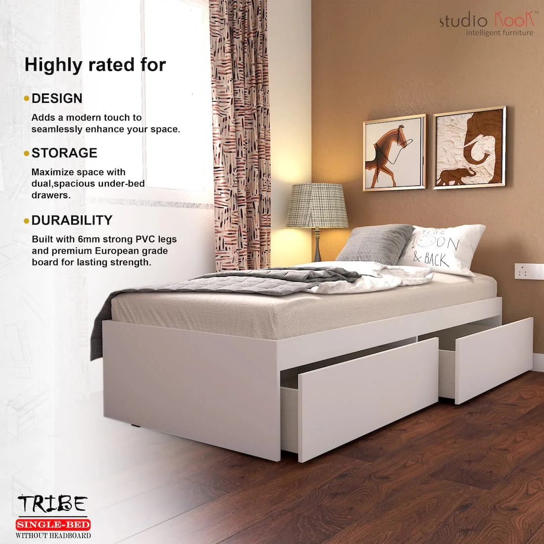 Tribe Single Bed (Without Headboard) - Image 9